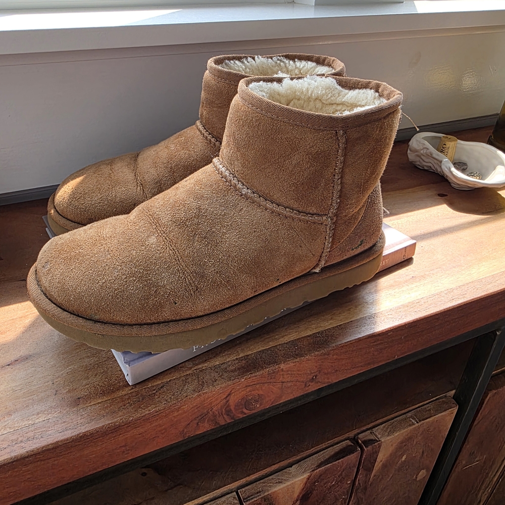 UGG Tan Ankle Boots with Cream Lining